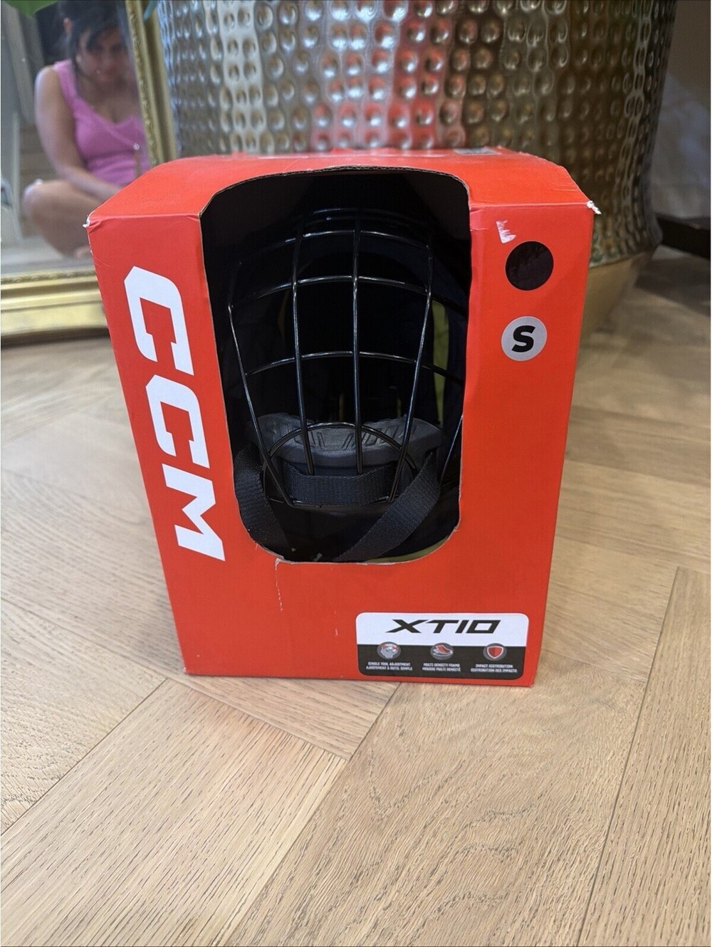 CCM XT10 Hockey Helmet Cage Combo Black Size Small S 52.5-56cm HTXT10C